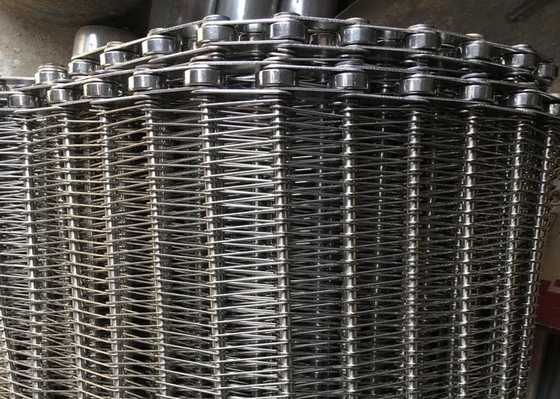 1m 1.2m 1.5m Stainless Steel Chain Mesh Conveyor Belt tùy chỉnh