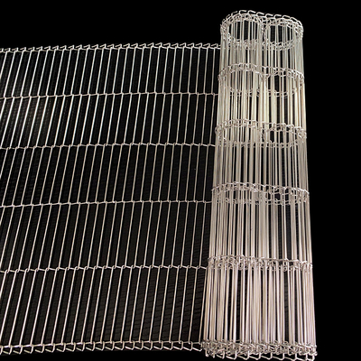 Bánh nướng Cây dây chuyền vận chuyển phẳng cong Sus304 Wire Mesh