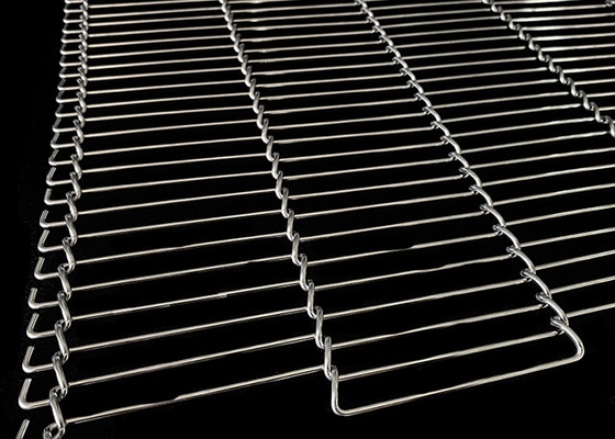 4.24mm-20.32mm Rod Pitch Flat Flex Conveyor Belt 0.9mm-2.8mm đường kính dây