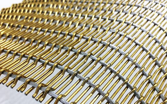 Dây đồng thép không gỉ rộng tùy chỉnh Lưới kim loại trang trí cho bức tường rèm xây dựng