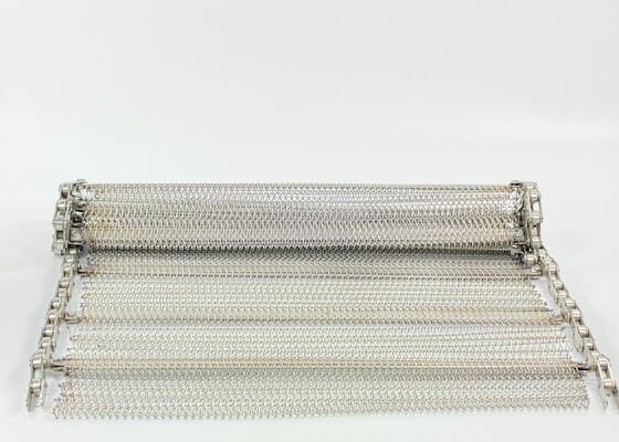 Thép không gỉ cân bằng dệt dây lưới dây đai với chuỗi cuộn cho máy vận chuyển, thực phẩm cấp rau sạch dây đai vận chuyển