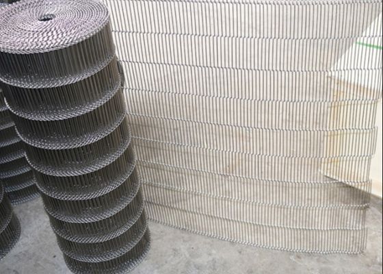 Lò chế biến thực phẩm Ss304 Băng tải phẳng Flex 4mm Pitch